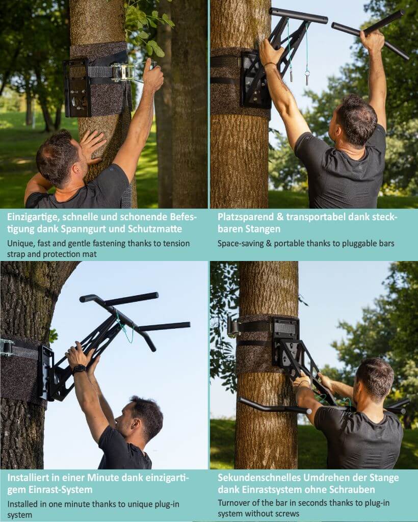 Mobile Klimmzugstange und Dip-Stange für outdoor Montage