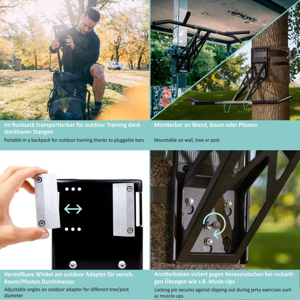 Mobile Klimmzugstange und Dip-Stange für outdoor Montage