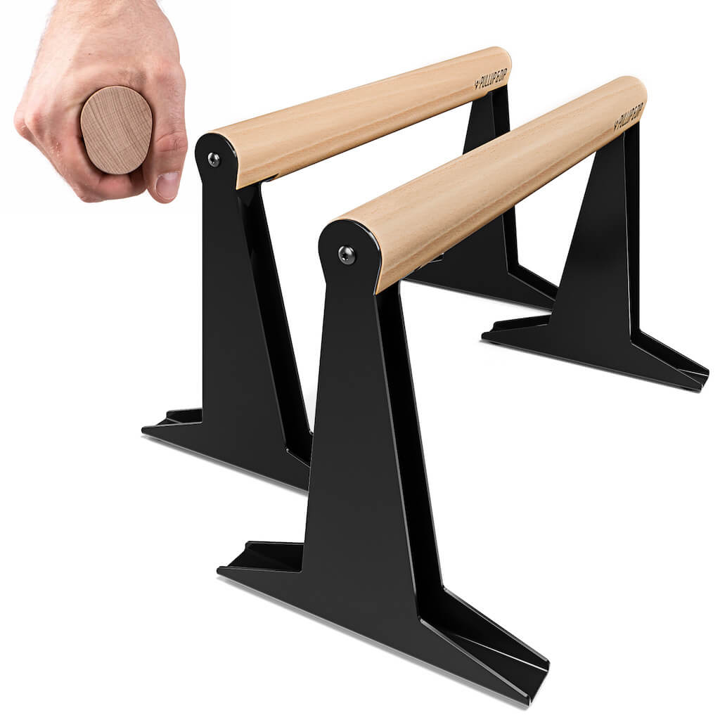 Holz Parallettes mit ergonomischem Holzgriff