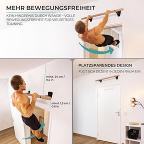 Holz Klimmzugstange & Turnringe Set
