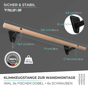 Holz Klimmzugstange & Turnringe Set